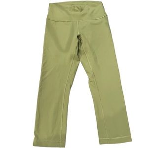 Lululemon Green Capri Leggings Olive Green Size 8